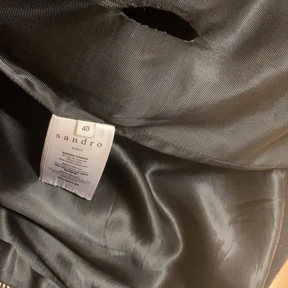 Sandro Wool Jacket w/ Shearling Hood - Picture 4 of 5